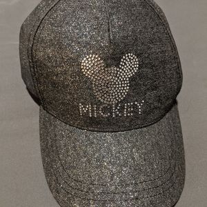 Gray Sparkly Mickey Crystal Hat